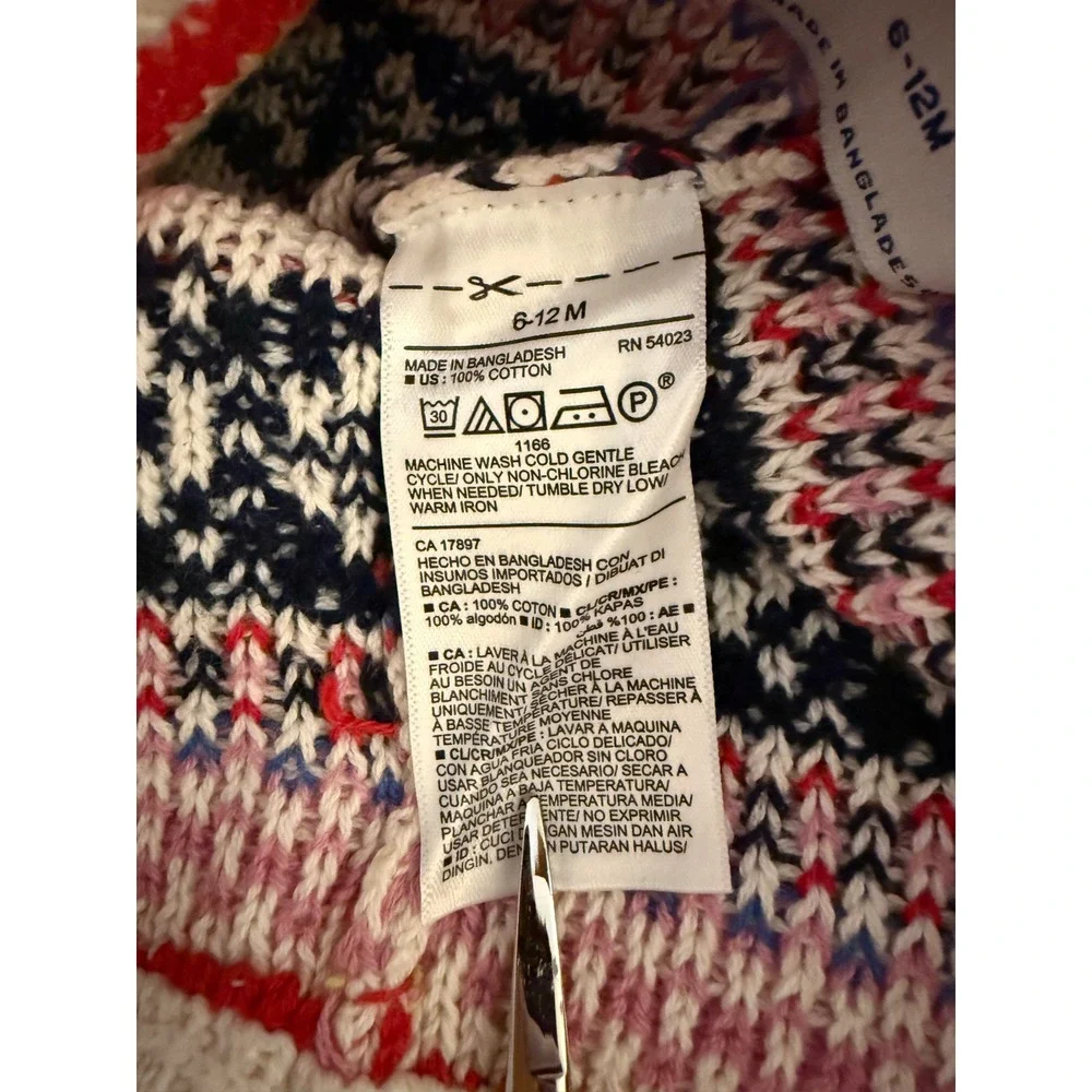 Old Navy Baby Cozy Fair Isle Sweater Leggings 6-12 Month Winter Cotton Knit Pant